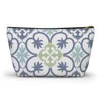 Portugal Tile Accessory Pouch w T-bottom in Blue
